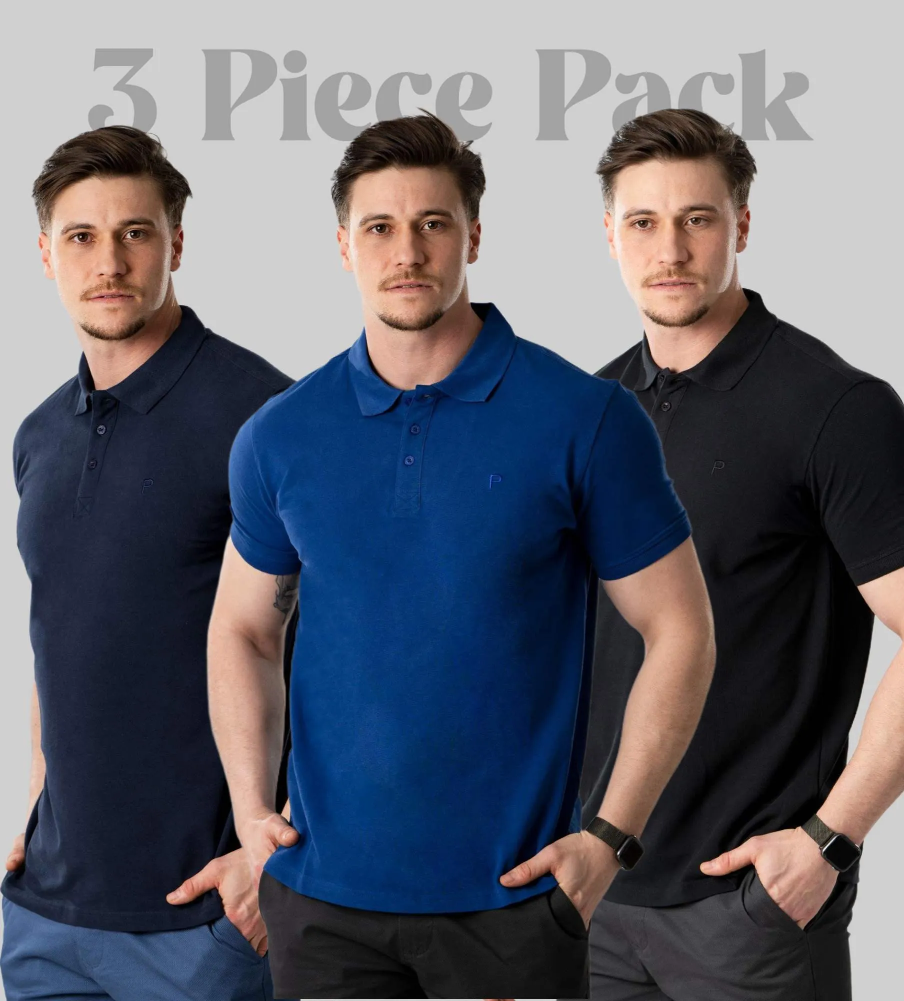 Polo majica za moške 3 kosi v paketu