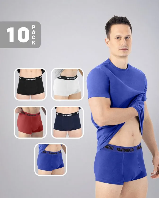 Moške bombaž-elastan boksarice – paket 10 kosov