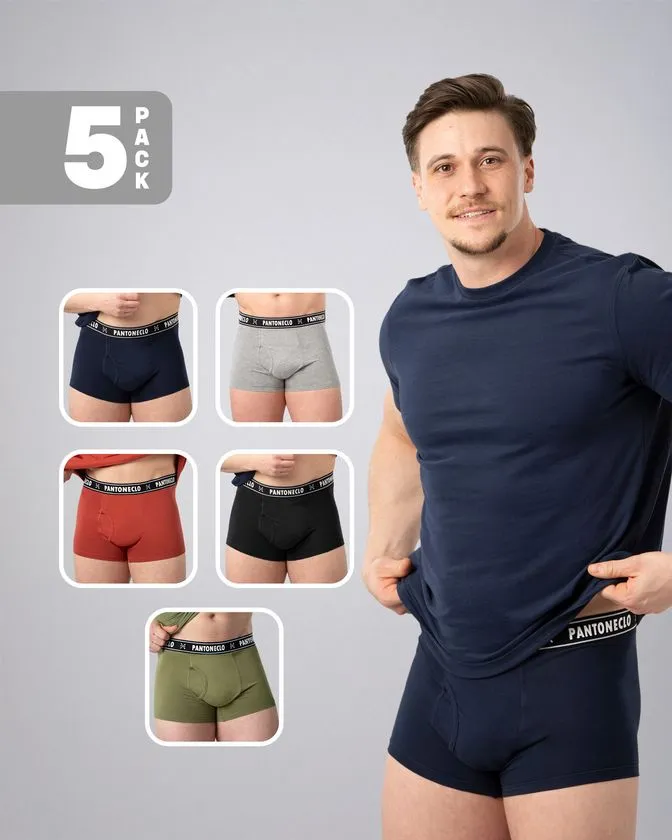 Moške bombaž-elastan boksarice - Paket 5 kosov