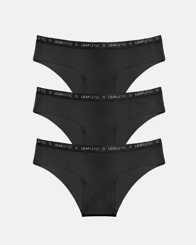 Srednje visok pas, najlon-elastan hipster spodnjice – paket 3 kosi