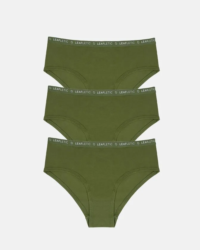 Srednje visok pas, bombaž-elastan hipster spodnjice – paket 3 kosi