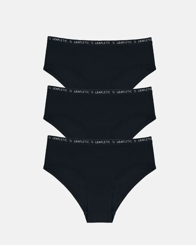 Srednje visok pas, bombaž-elastan hipster spodnjice – paket 3 kosi