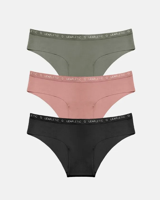 Srednje visok pas, najlon-elastan hipster spodnjice – paket 3 kosi