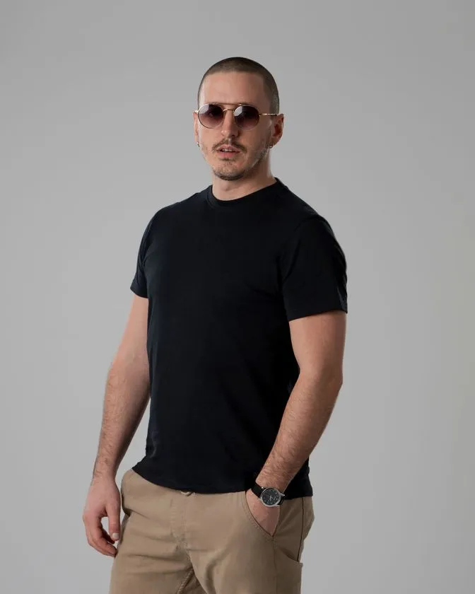 Moških bombažnih majic s kratkimi rokavi